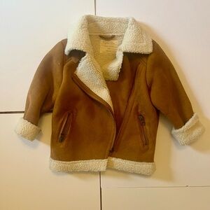 Rylee + Cru Tan Faux Shearling Suede Jacket